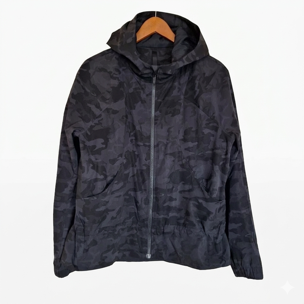 Lululemon Pack It Up Full Zip Hooded Camo Jacket Size 10